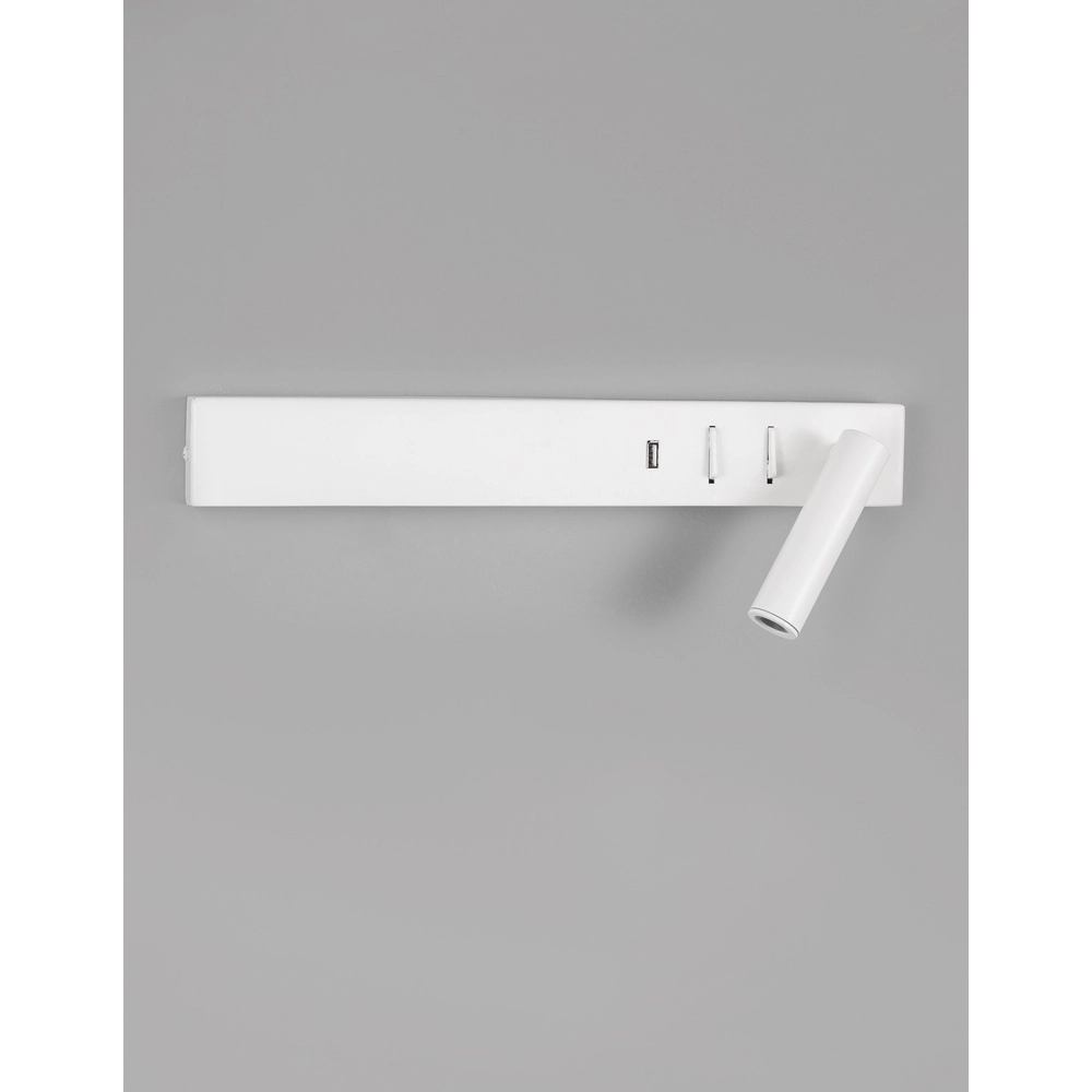 Lampe de chevet Vida Droite Blanc avec USB Lyora 5212017427878