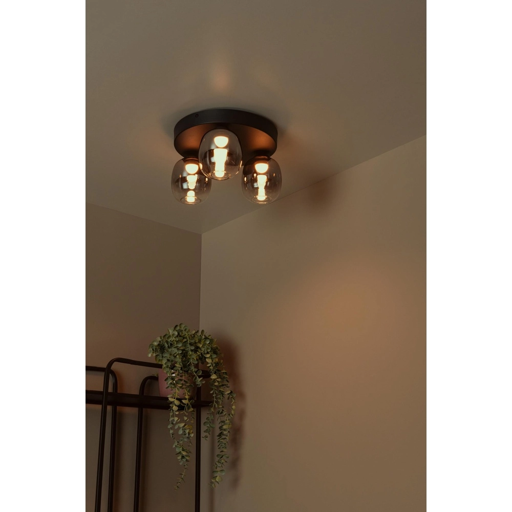 Lampe de plafond à 3 lumières Tamino Noir Lucide 5411212741233