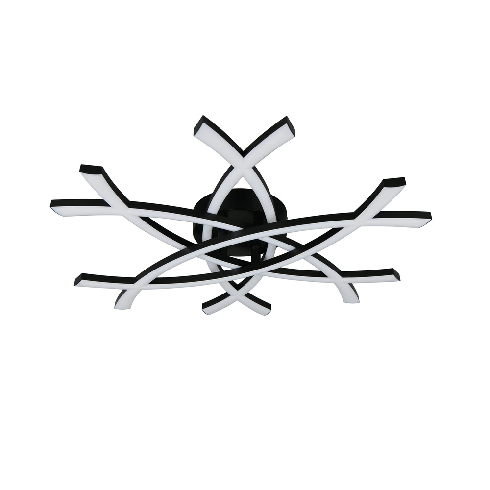 Plafonnier moderne Pollock 60cm noir Trio 4017807659078