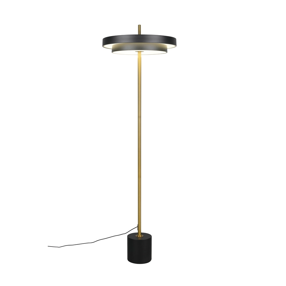 Lampadaire moderne Keaton noir avec or Trio 4017807655926