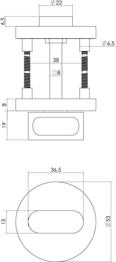Fermeture des toilettes Tira Rosace avec arête en acier inoxydable Intersteel 8714186130490