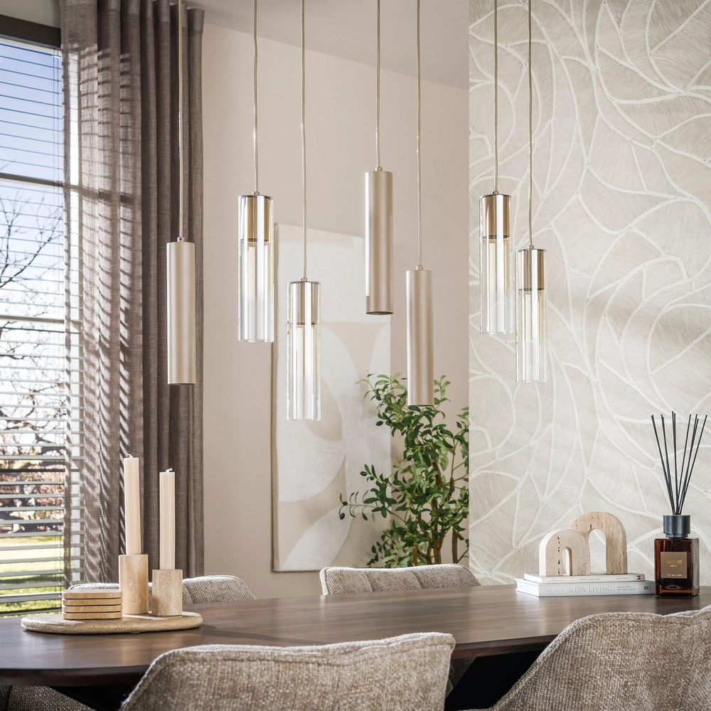 Lampe suspendue élégante Lungo Sand Brown 7 Lyora 8716803514898