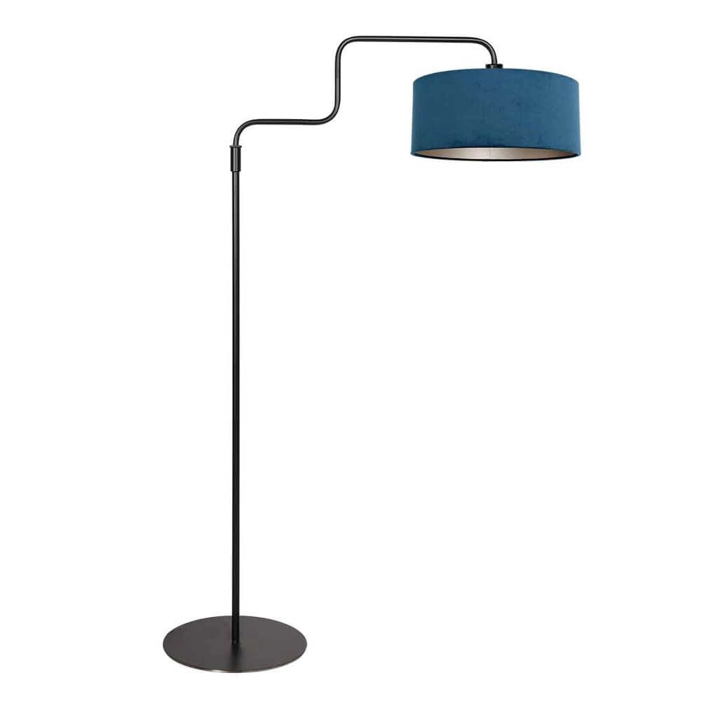 Lampadaire Bloeba noir avec capuche bleue