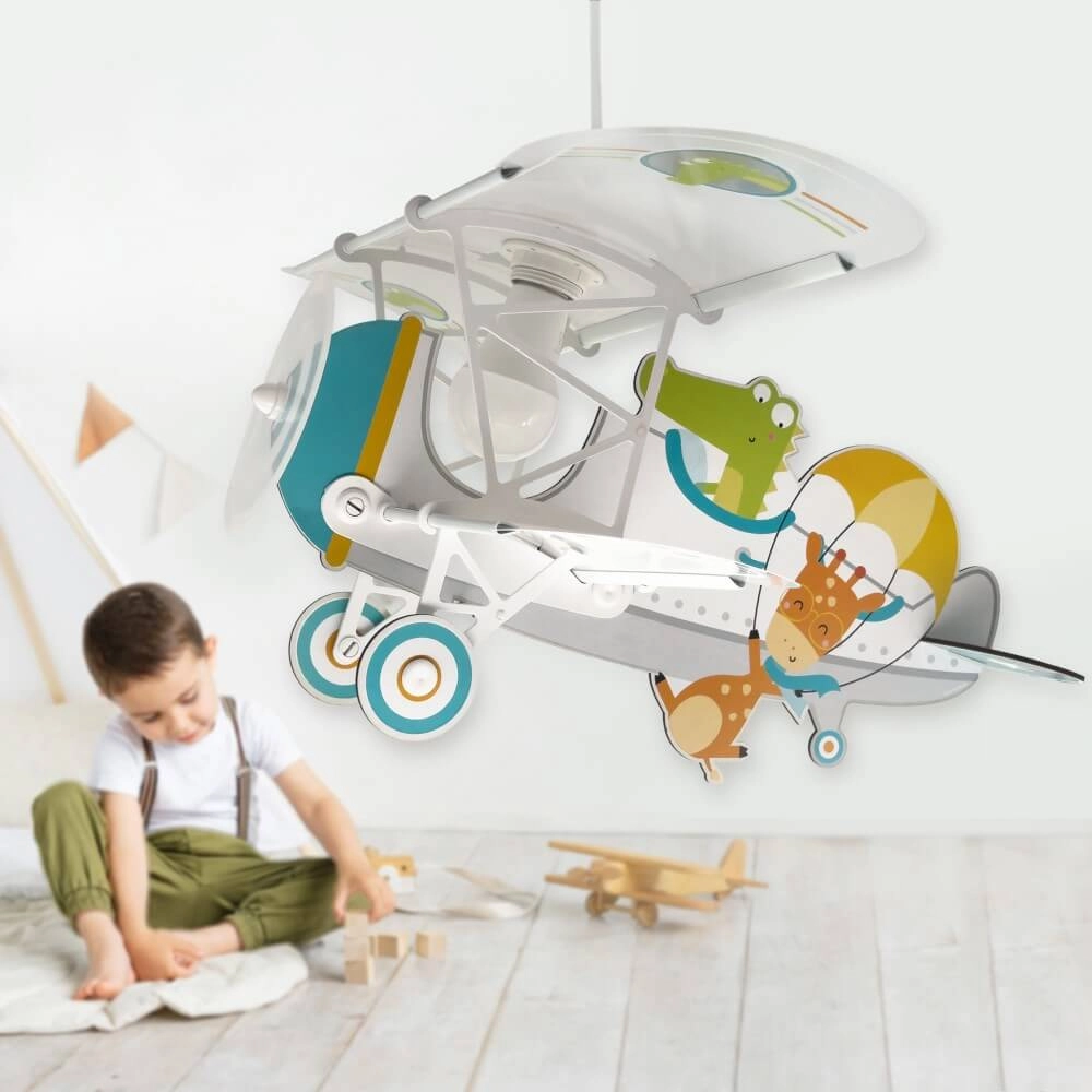 Lampe suspendue pour enfants Plane avec des crocodiles Dalber 8420406545424