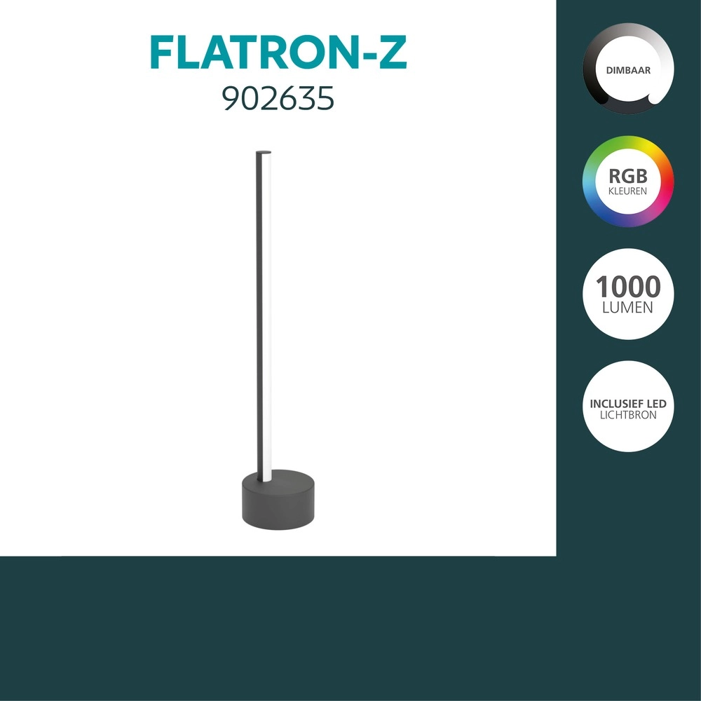 Lampe de table intelligente Flatron-Z Noir Eglo 9008606390595