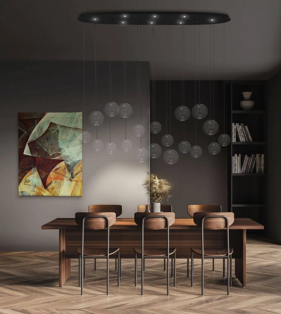 Hanging lamp Espardello black Stars of Light 9008606270538