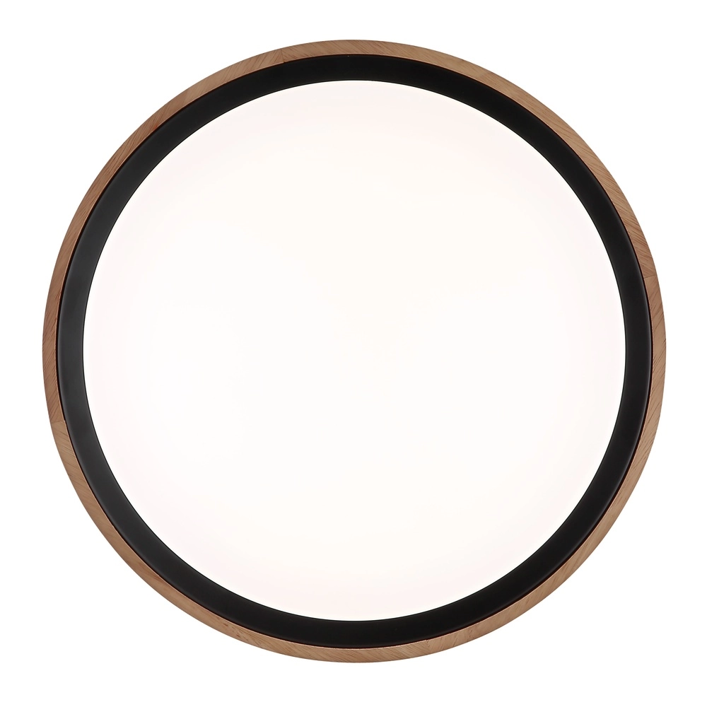 Lampe de plafond Bruno Ø 36 cm noir avec bois Globo 9007371474592