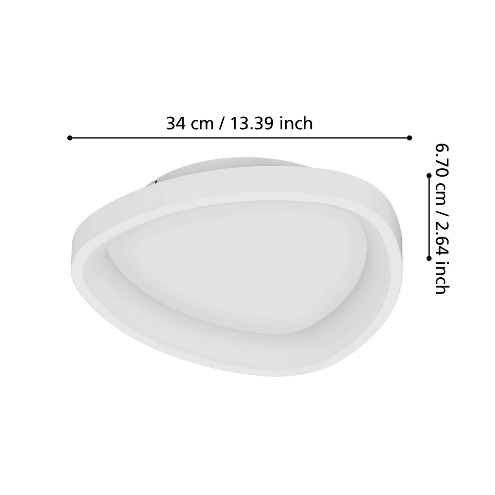 Lumière LED moderne de plafond Loretello blanc - Ø 35cm Eglo 9008606316441