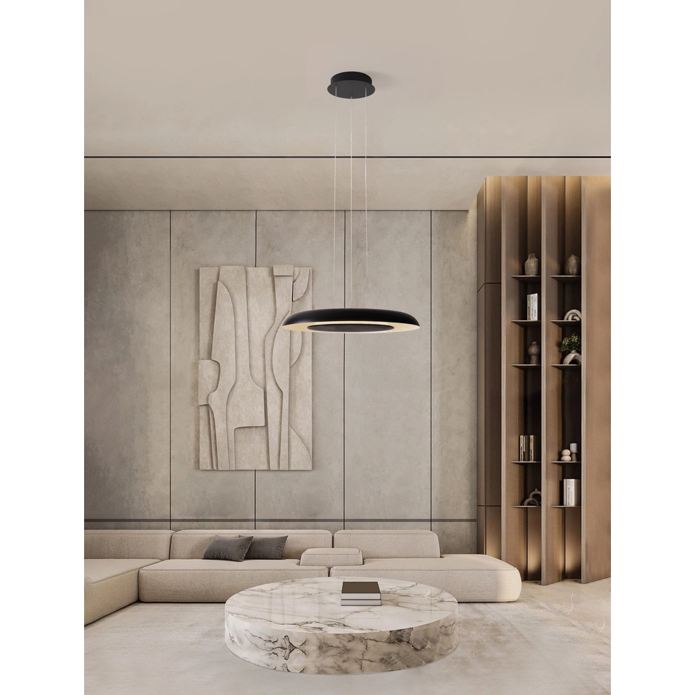 Suspension moderne Epos Ø 60cm noir avec blanc Lyora 5212017463258