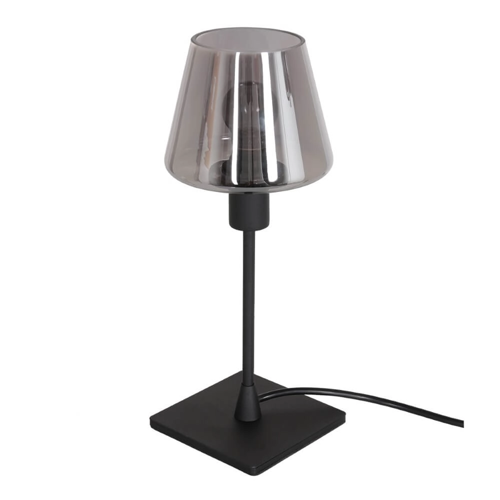 Lampe de table noire Ancilla avec verre fumé Steinhauer 8712746146790