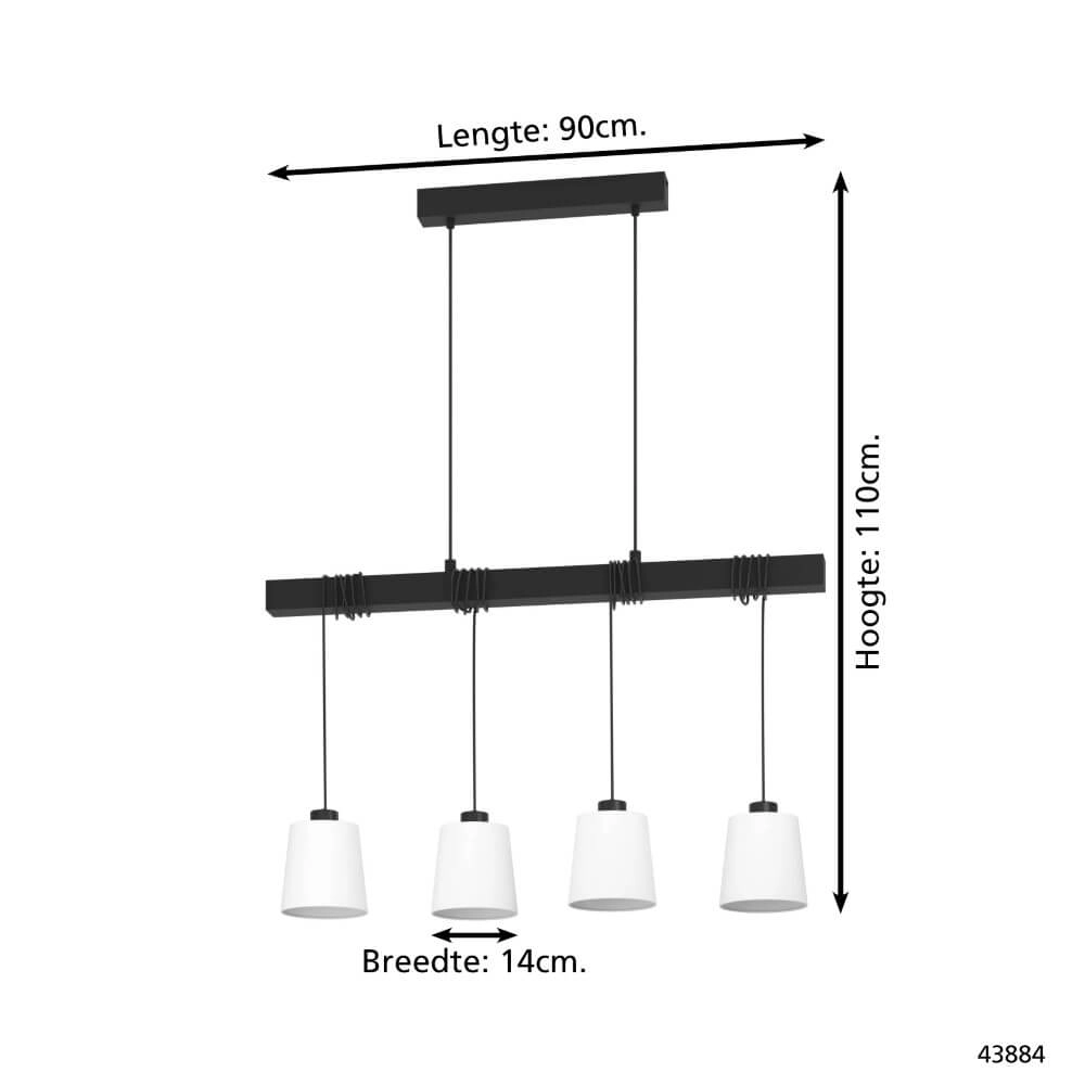 Lampe suspendue pour salle à manger Townshend 8 4 nuances de tissu Eglo 9002759438845