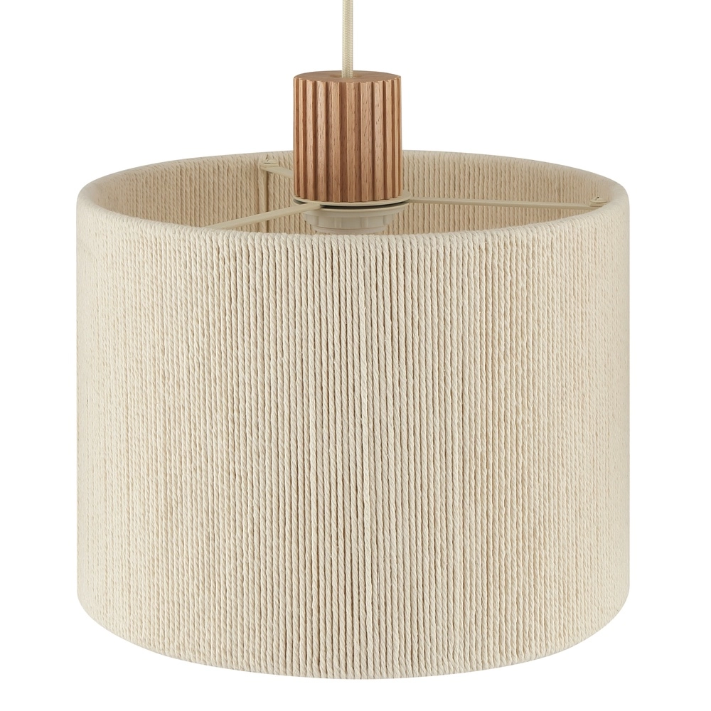 Lampe suspendue beige Arlo Avec des triples en bois Japandi Brilliant 4004353477102