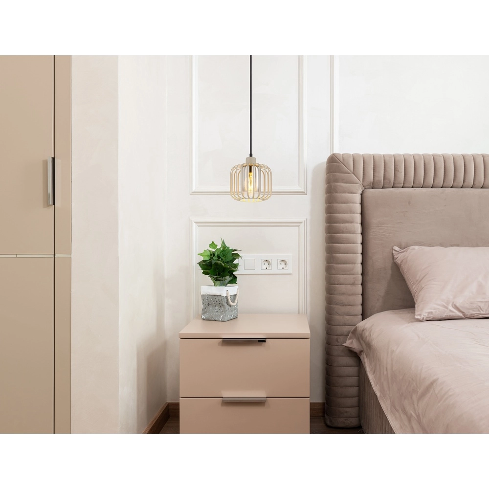 Suspension 1 lumière Alfred brun sable Ø 18cm Globo 9007371525614