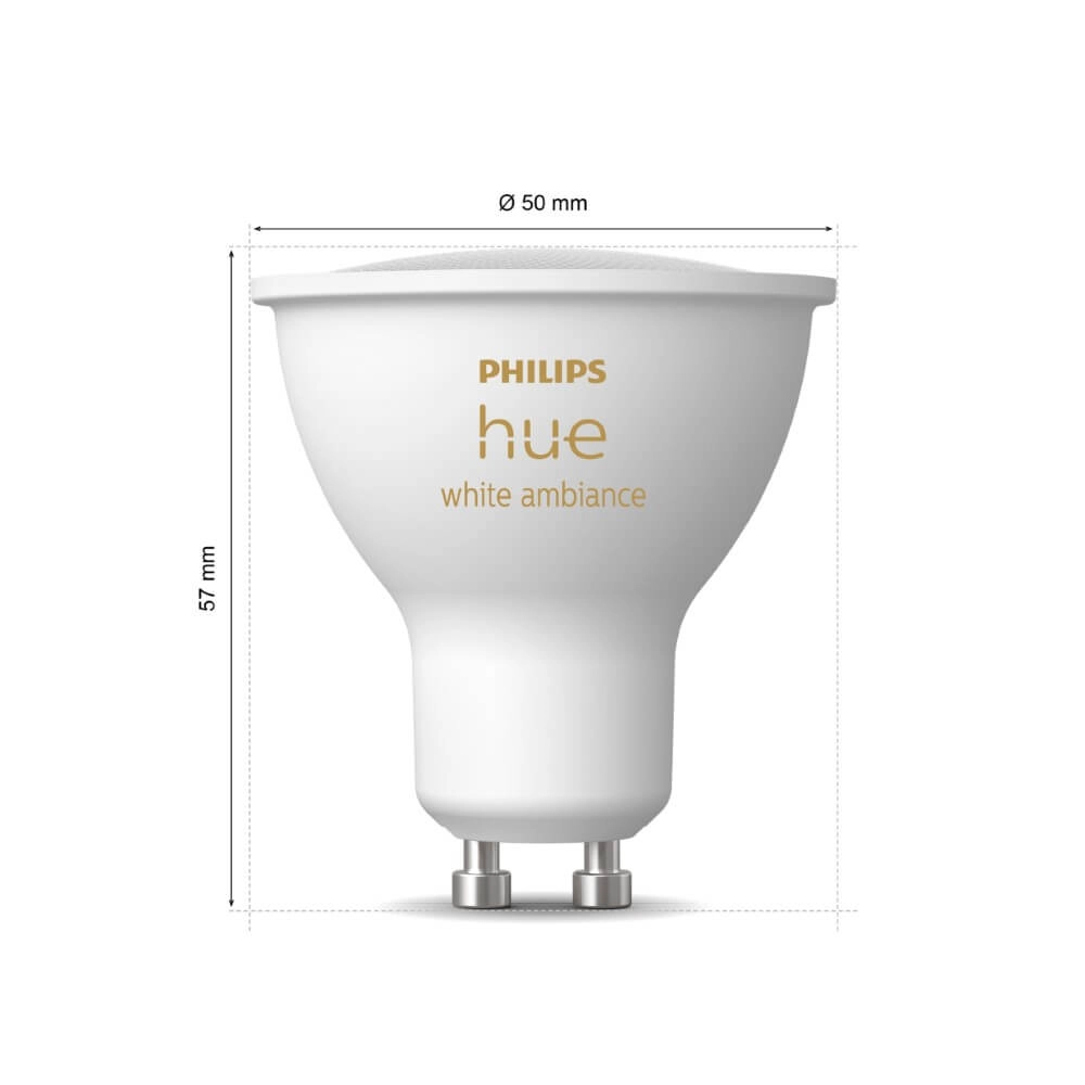 Source lumineuse Hue GU10 - 4,2W - White Ambiance Ensemble de 2 Philips 8720169230033