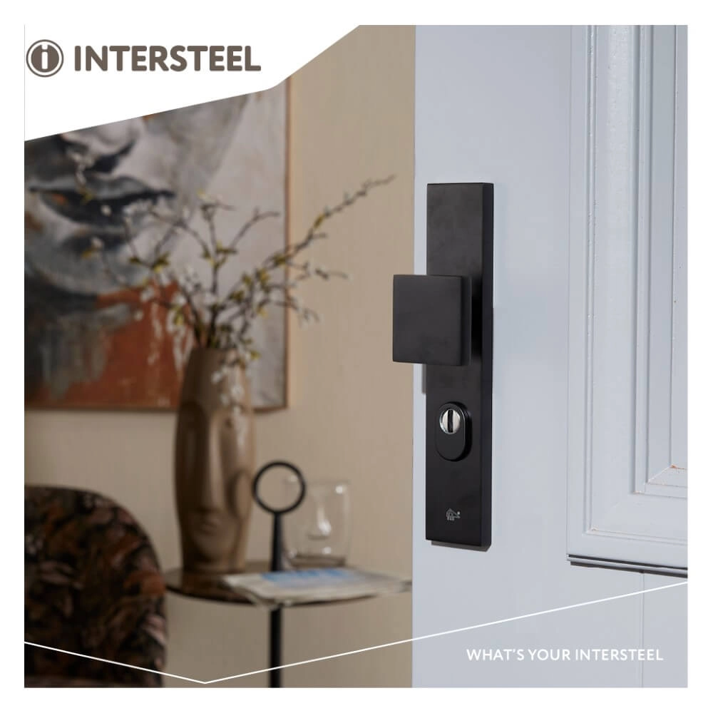 Quincaillerie de porte avant PC 55mm Vurano Protection contre la traction du noyau noir Intersteel 8714186528716