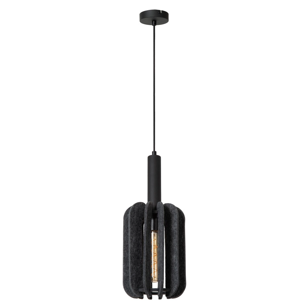Lampe suspendue élégante Rafal noir avec gris