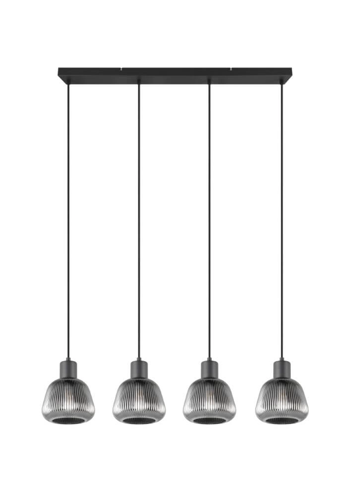 Lampe suspendue pour table à manger Tarifa avec verre strié Trio 4017807615814