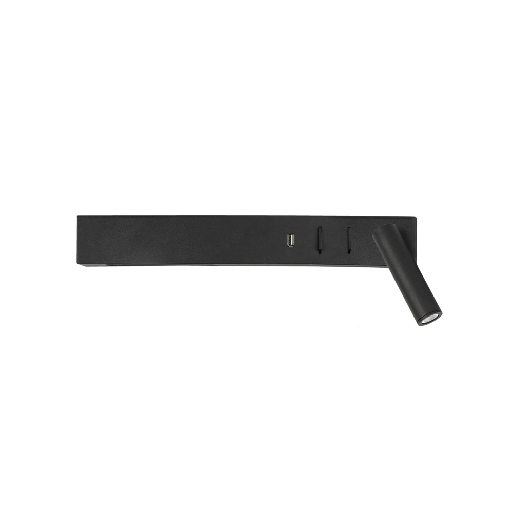 Lampe de chevet Vida Droite Noir avec USB Lyora 5212017427854