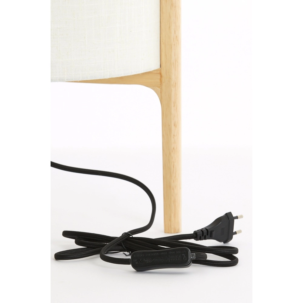 Lampe de table Litto Ø 35cm - aspect bois avec lin naturel Light & Living 8717807792725