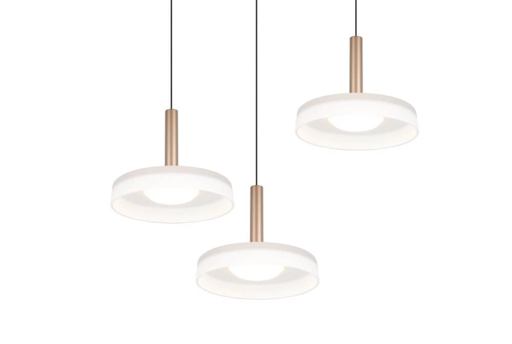 Lampe suspendue LED 3 lumières Celeste verre blanc Trio 4017807627398