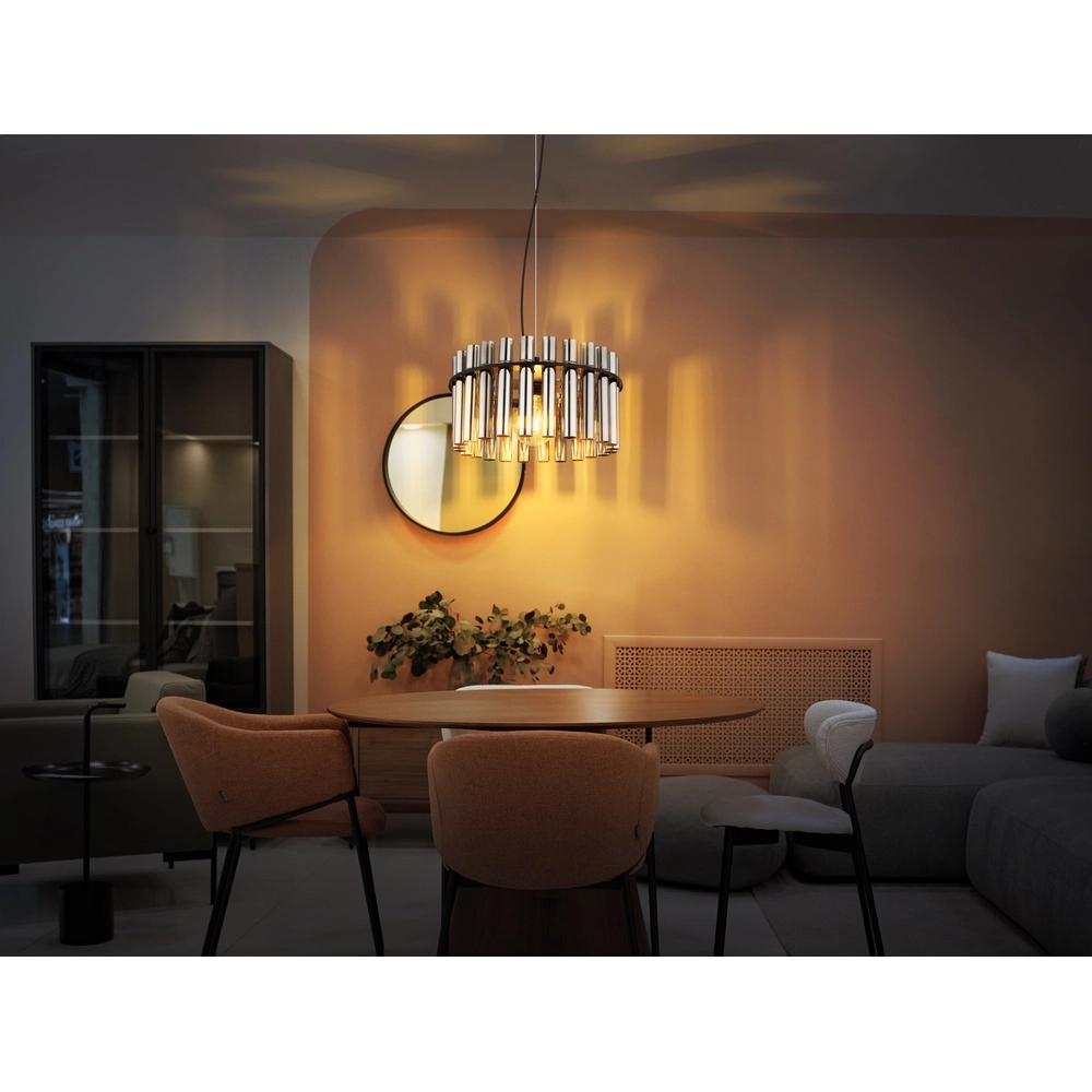 Lampe suspendue Gorley II noir avec des tiges en verre Globo 9007371586110