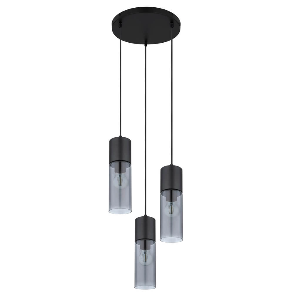 Suspension élégante Annika 3 lumières noir rond Globo 9007371442768