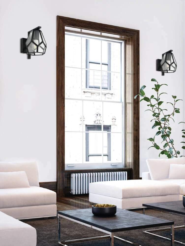 Applique Mardyke noir avec verre Eglo 9002759436452