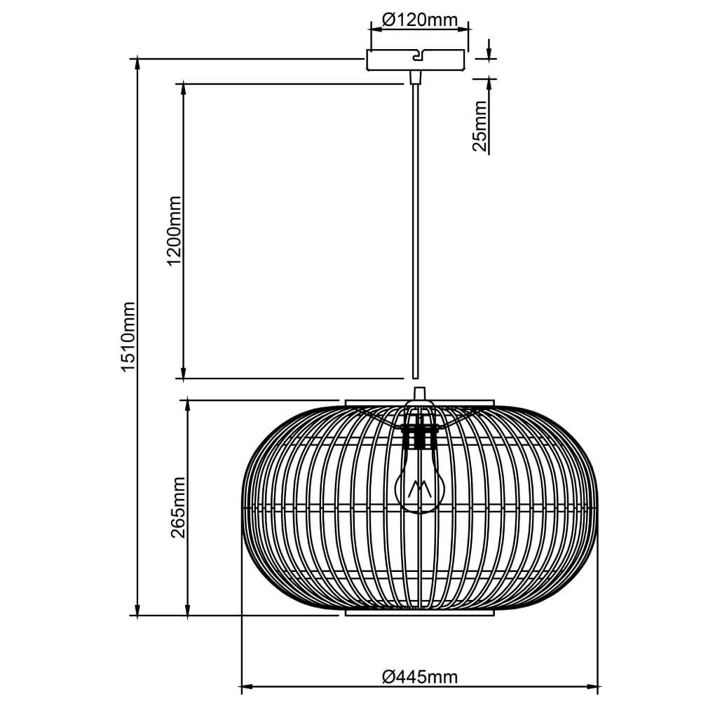 Lampe suspendue en rotin Woodball Ø 44,5 cm Brilliant 4004353413780