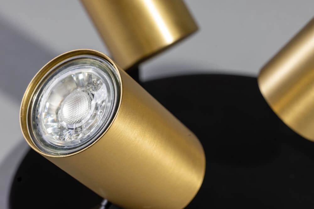 Spot en saillie 3 lumières The Common noir avec de l'or ETH 8720195304340