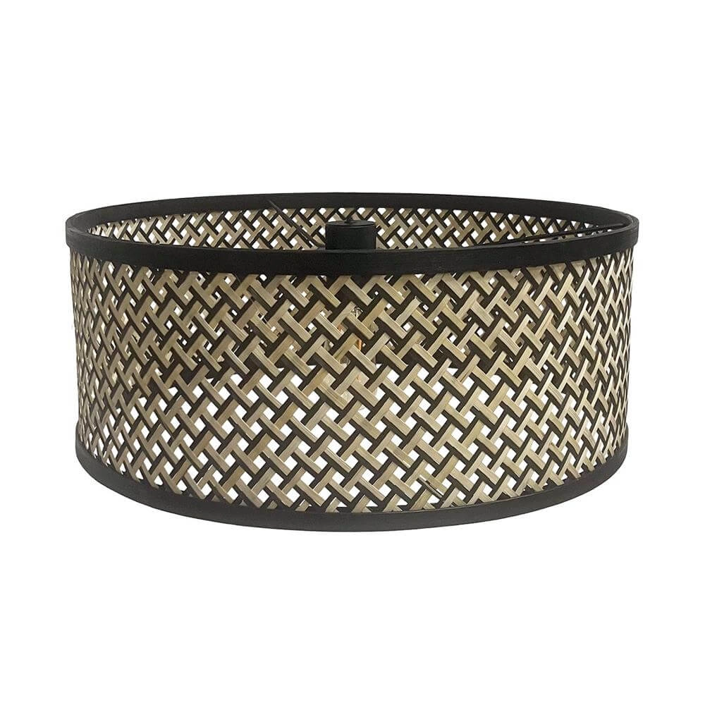 Lampadaire 160cm Stang noir avec abat-jour en bambou Steinhauer 8712746173826