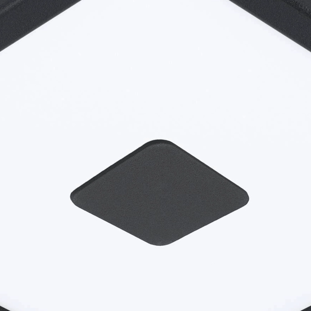 Plafonnier carré Iphias 2 IP44 noir Eglo 9008606232611