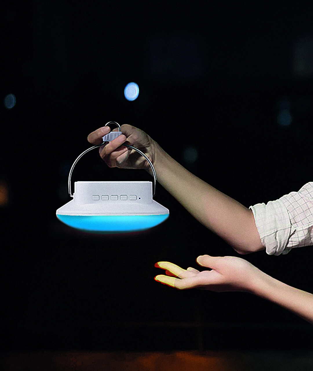 Lampe de table Disc RGB blanche GardenLights 5907800858907