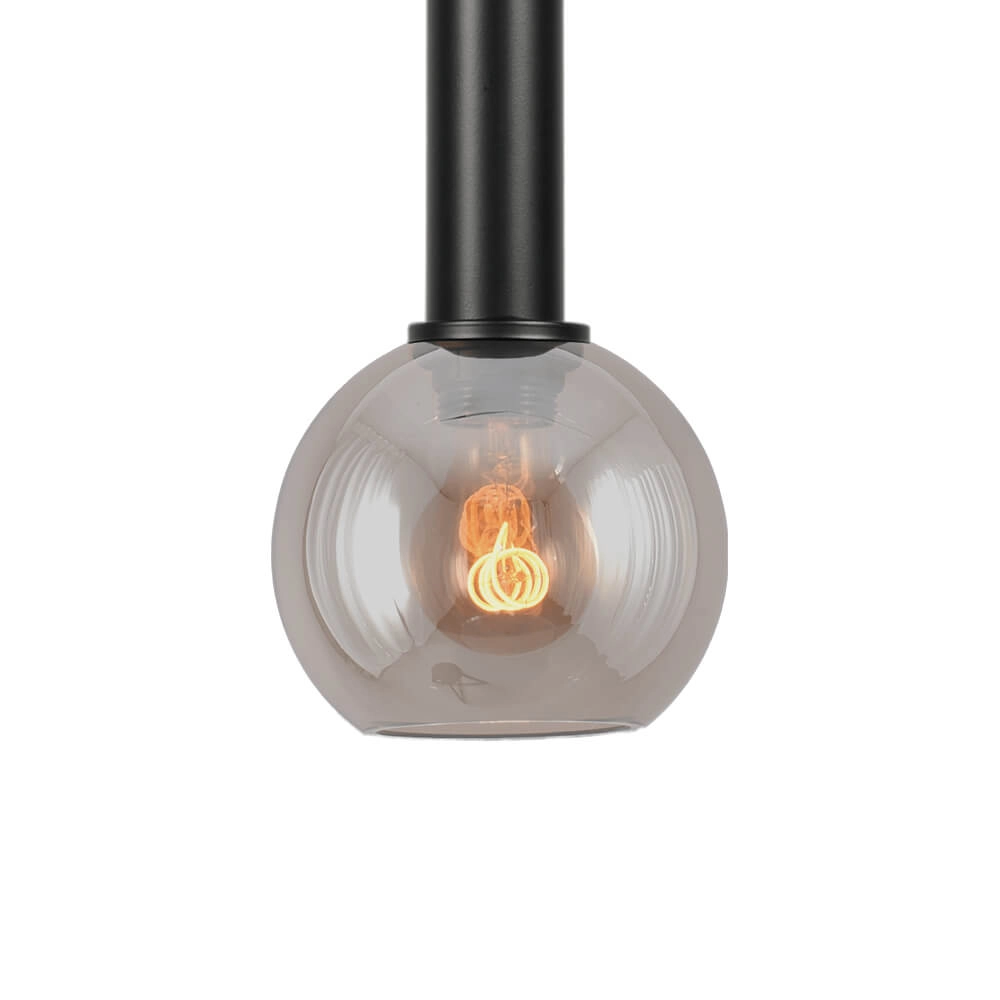 Lampe suspendue Ø 15cm Bella 2 Noir avec verre doré Masterlight 8718121334288