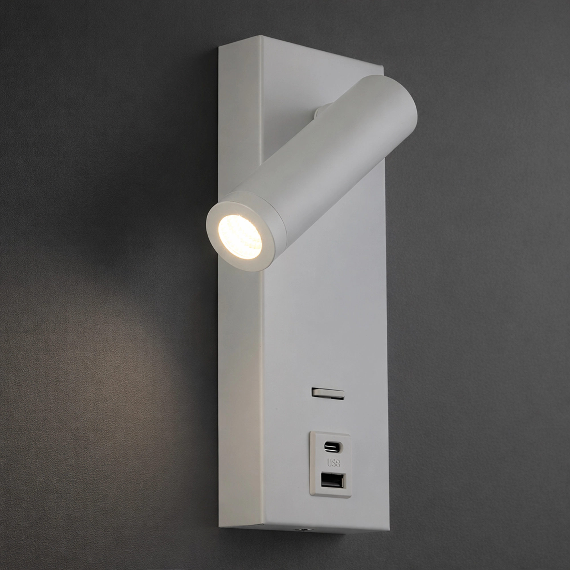 Lampe de chevet blanche Marlow avec USB