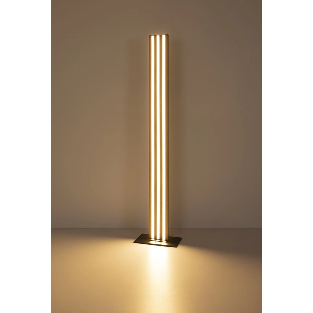 Lampe de pied Hayden noir avec bois Globo 9007371580583