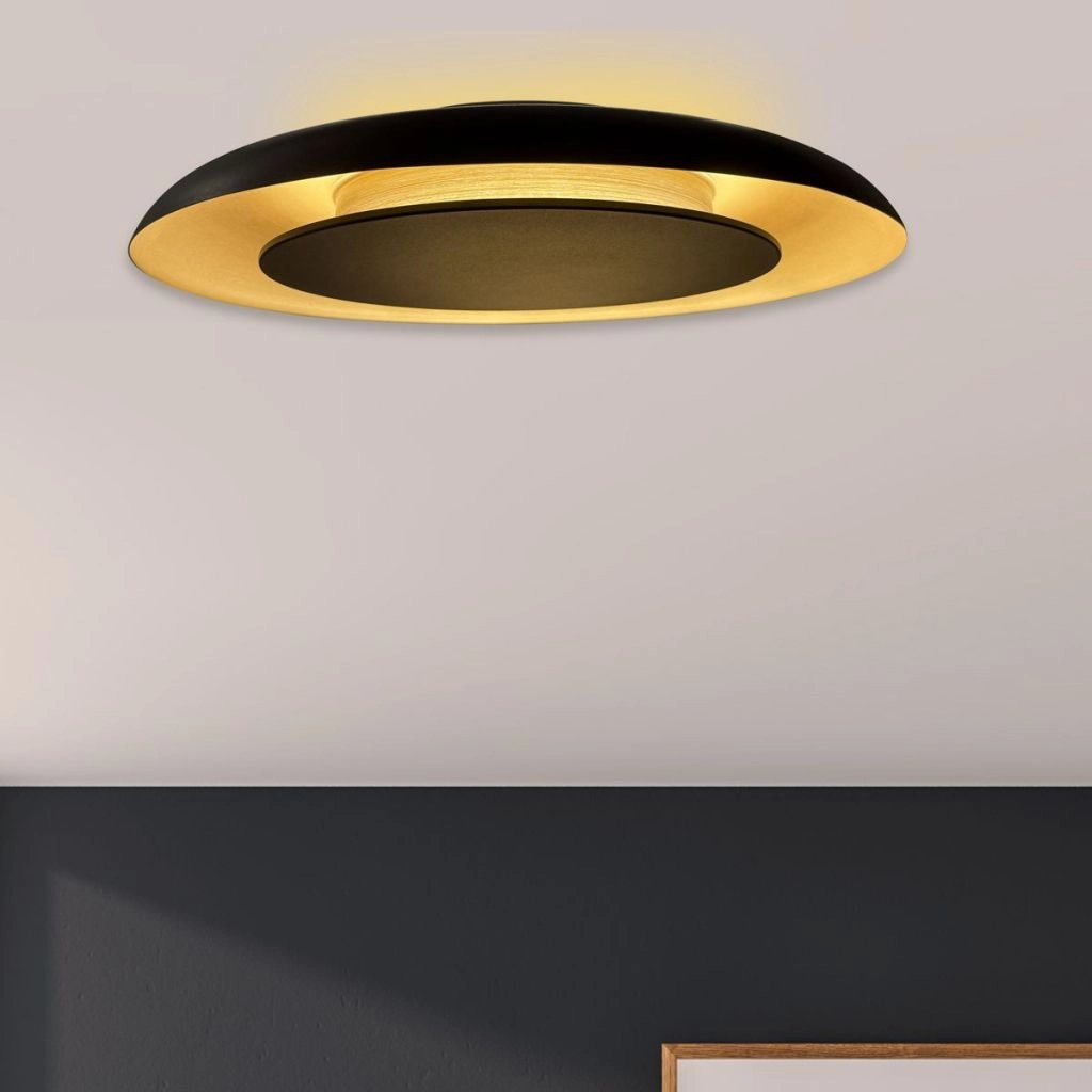 Lampe de plafond moderne Golden Veil noir avec or Steinhauer 8712746186772