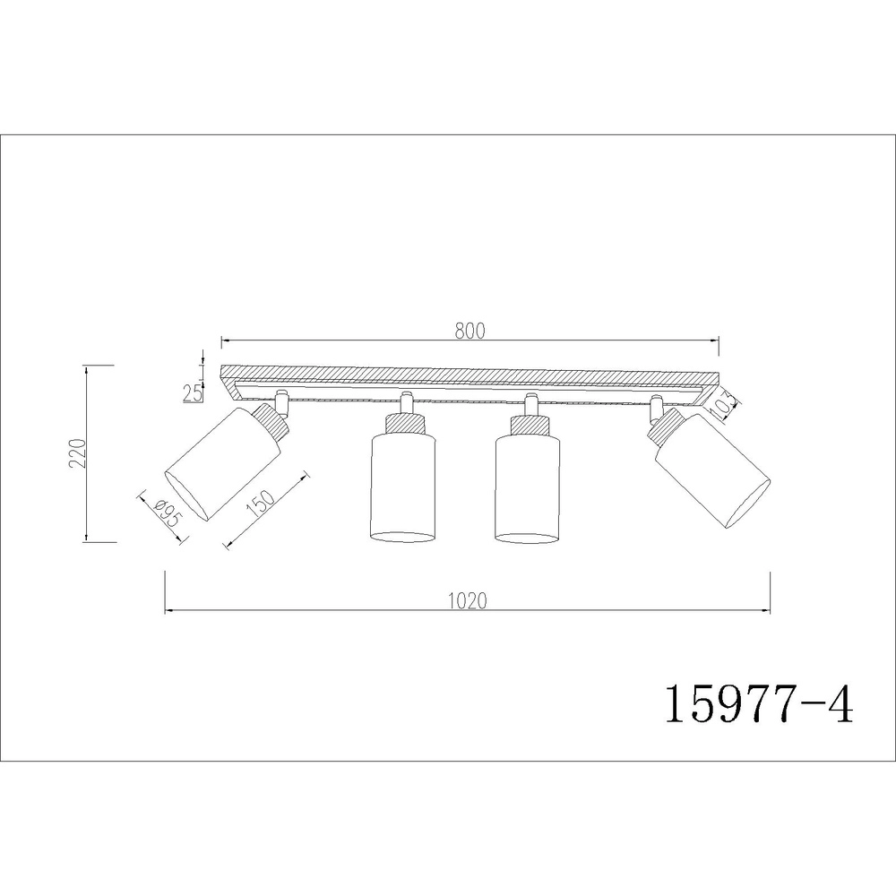 Lampe de plafond Rowena Bois 4-léger Globo 9007371583362