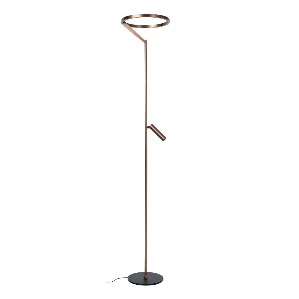 Lampe de pied élégante avec lampe de lecture Applause Cuivre brossé - LED Premium by Lucide 5411212221872