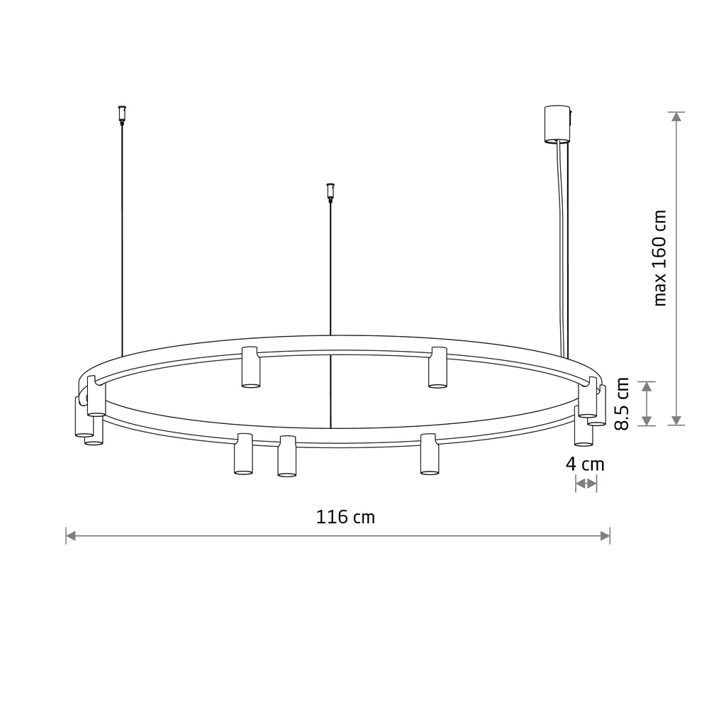 Lampe pendante de conception Fourty noir Ø 116cm Lyora 5903139122887