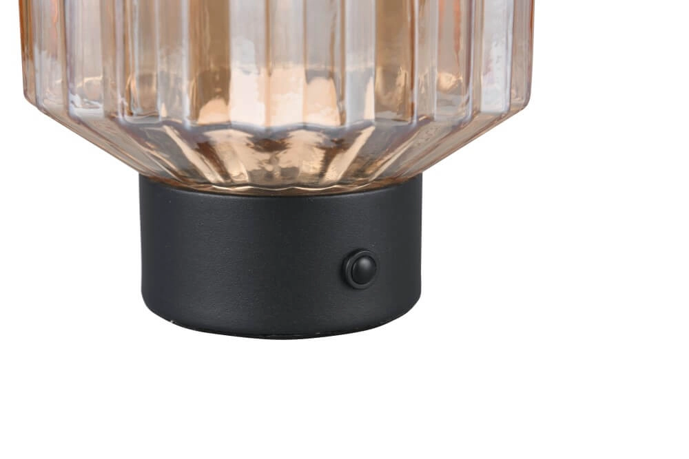 Lampe de table rechargeable Lord avec verre ambré Trio 4017807601886