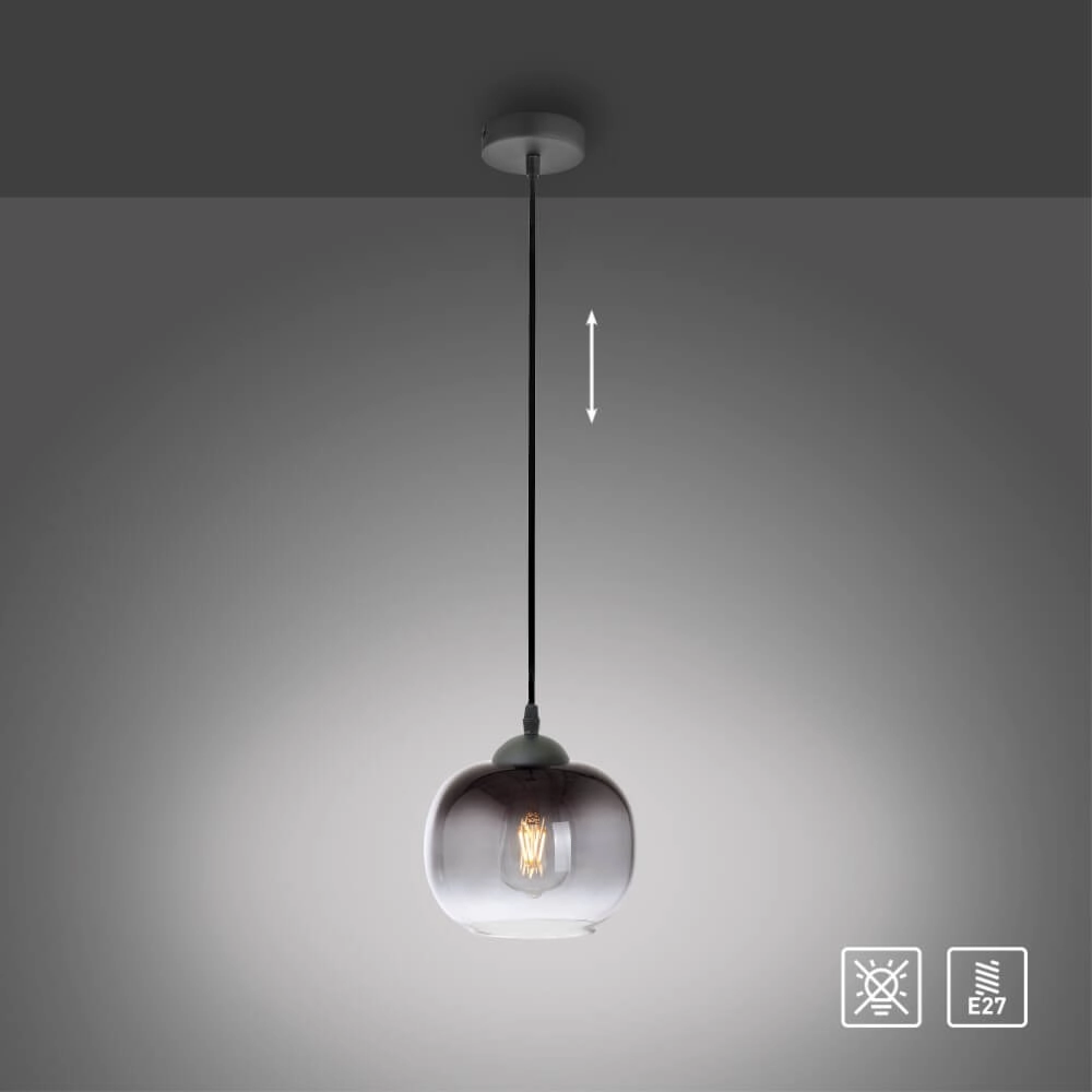 Lampe suspendue noire Zea célibataire Just Light 4043689993740