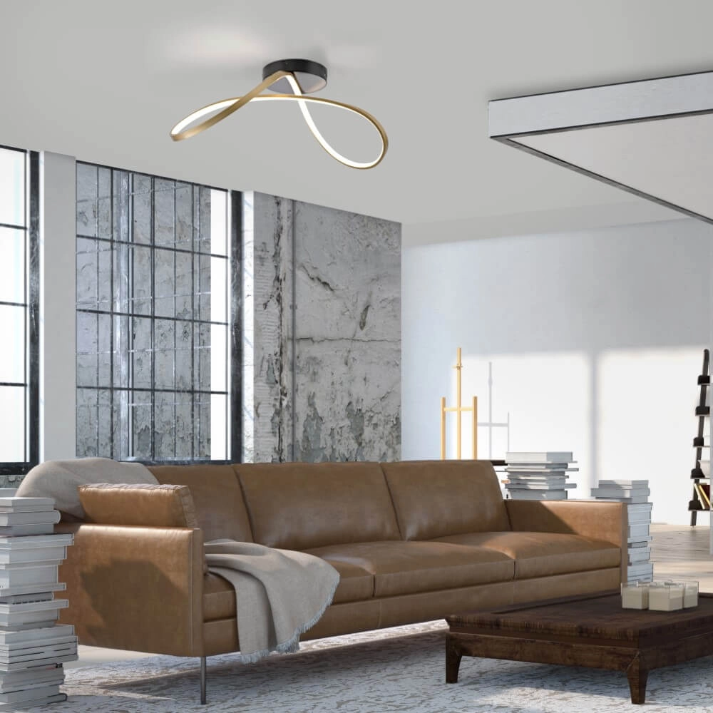 Plafonnier design Okta laiton/noir Just Light 4043689001940