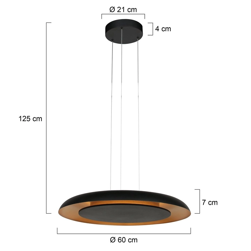 Suspension Golden Veil noir Ø 60cm Steinhauer 8712746180305