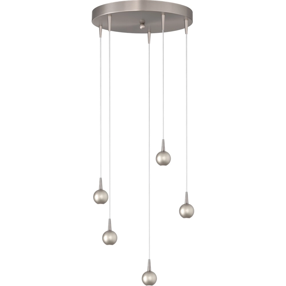 Lampe suspendue à 5 lumières Talana nickel Ø 35cm DTW