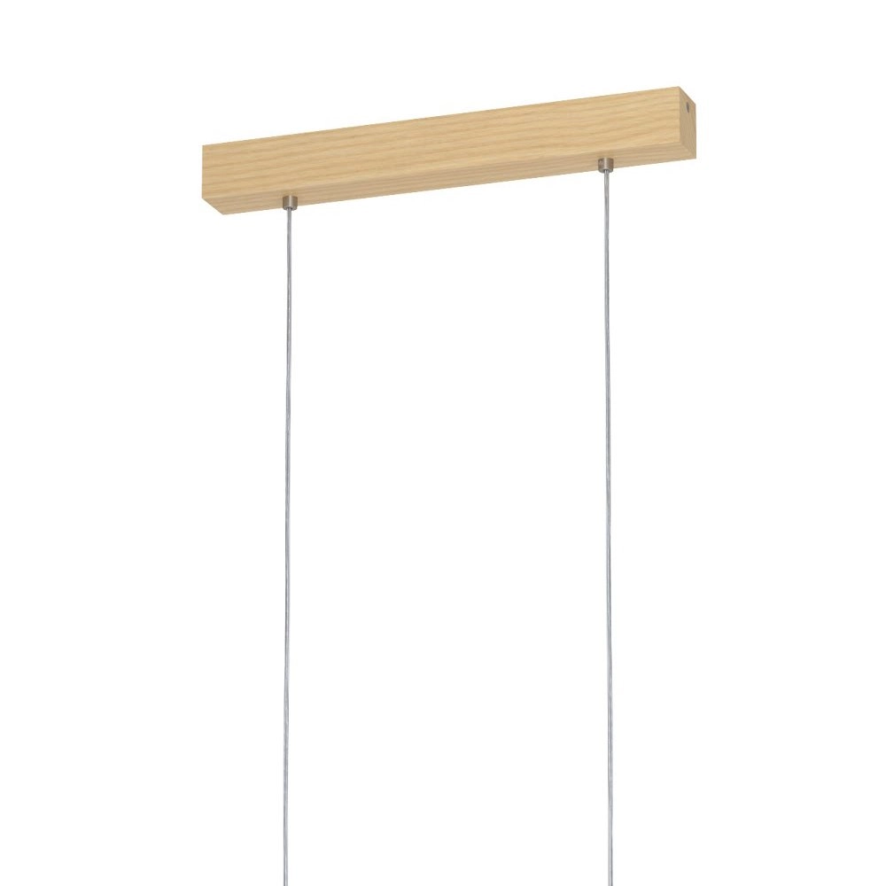 Lampe suspendue pour salle à manger Castralvo bois marron avec verre ambré Eglo 9008606310050