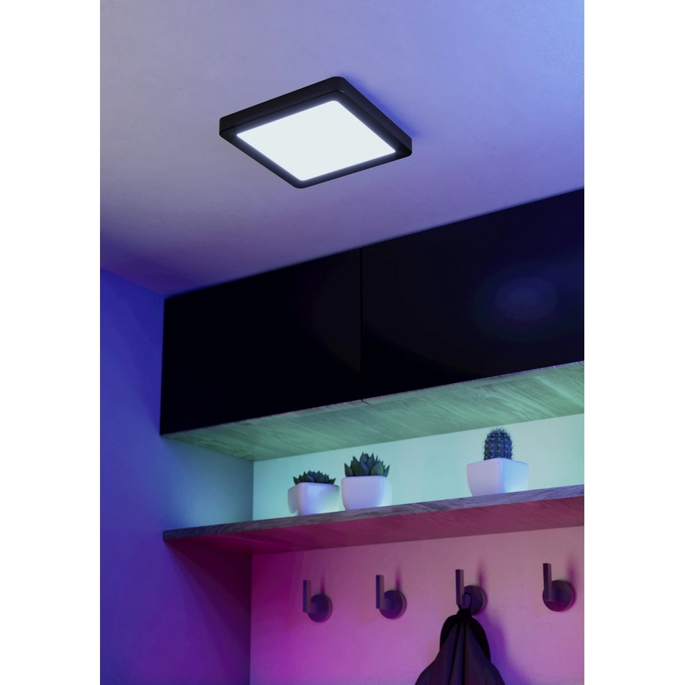 Lumière de plafond IP44 Fueva 6-Z Carré - Noir - 22x22cm Eglo 9008606330515