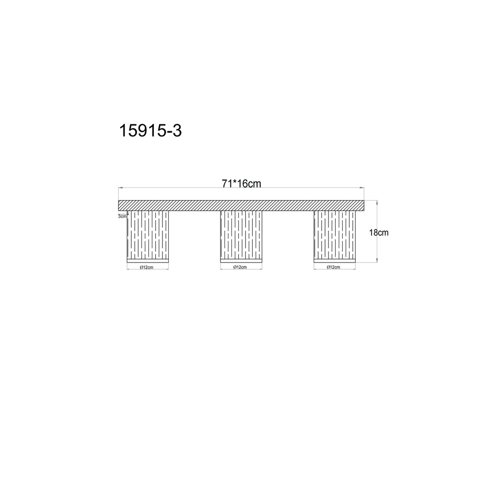 Lampe de plafond Underwood Bois à 3 lumières Globo 9007371484034