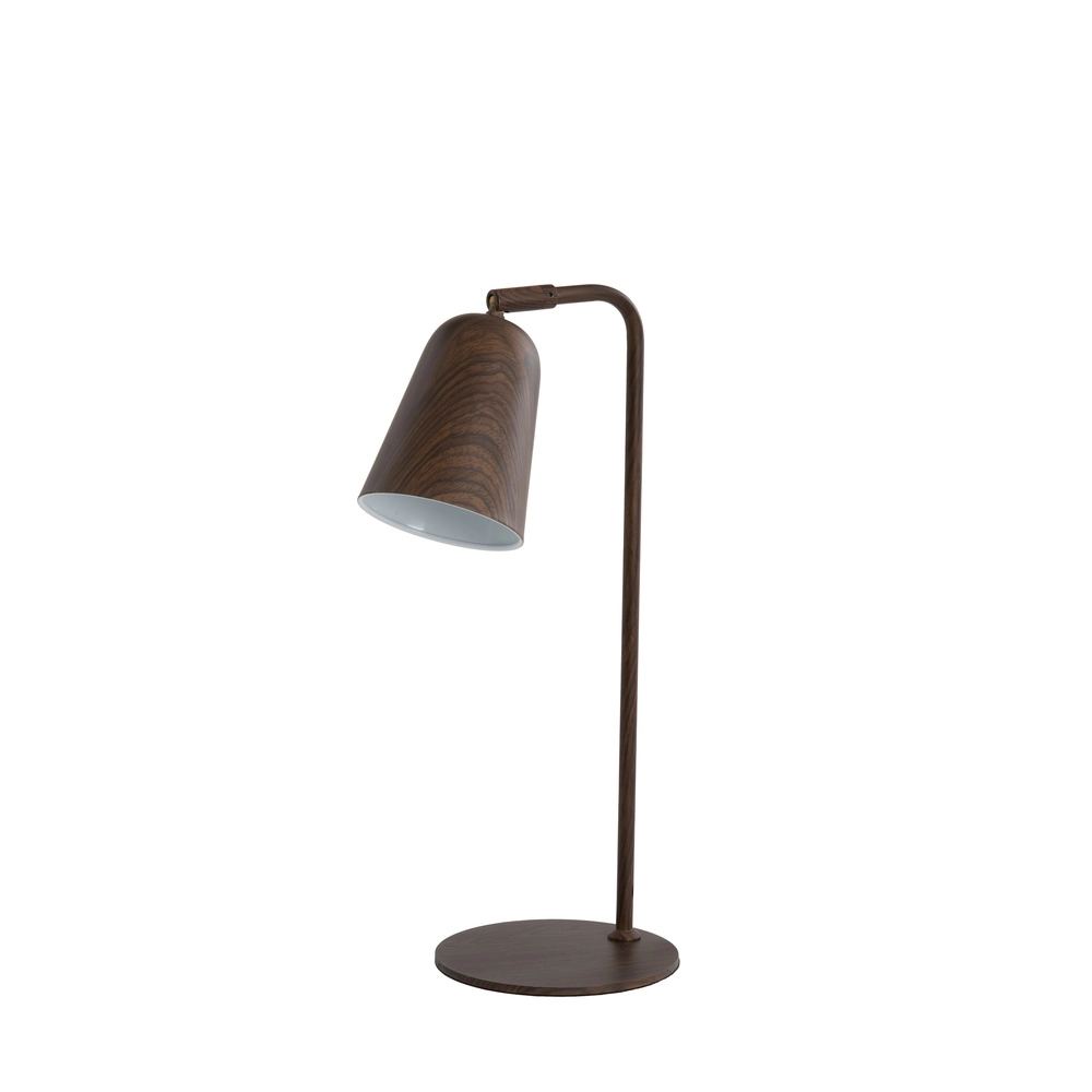 Lampe de bureau Salomo avec un aspect bois de noyer