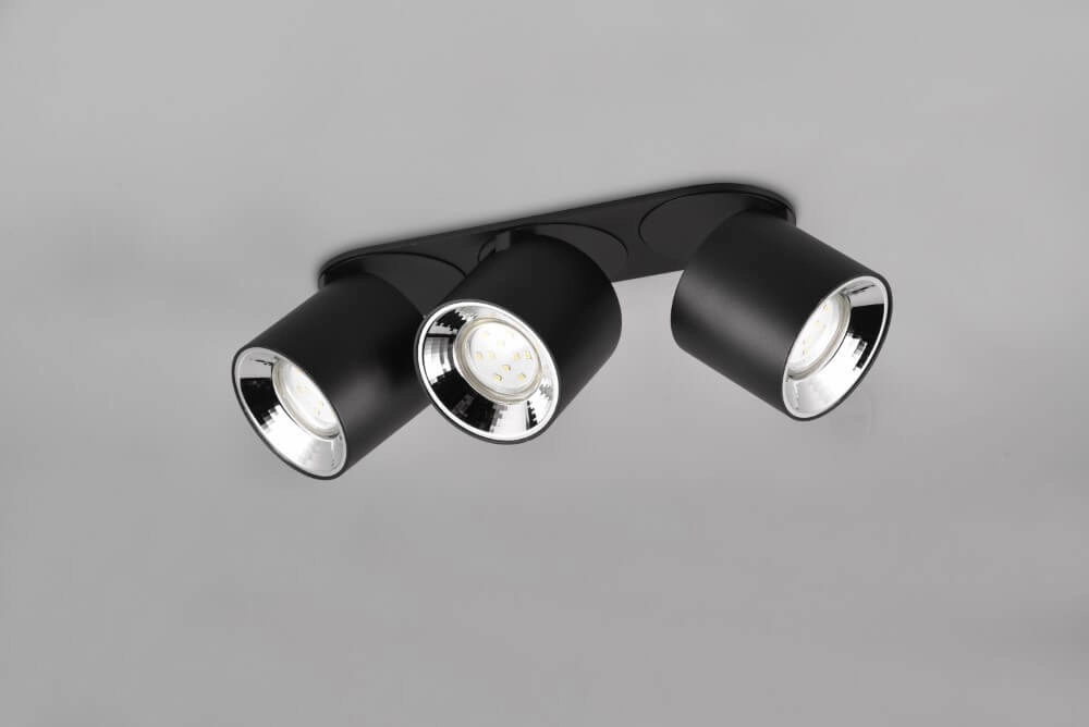 Plafonnier Guayana 3 lumières noir Trio 4017807573992