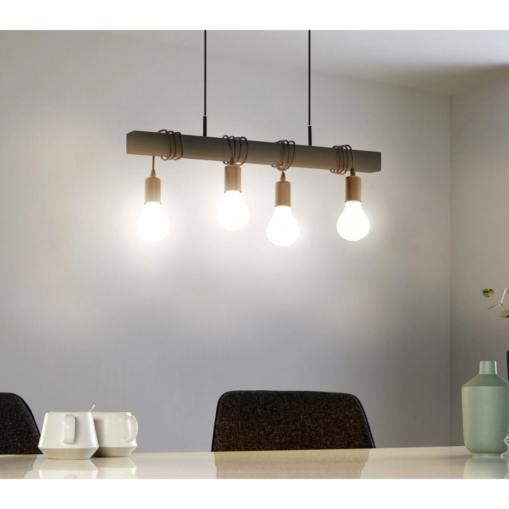 Lampe suspendue à 4 lumières Townshend noir - E27 Eglo 9002759440619